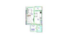 1-комн. квартира 46.1 м²  14/17 этаж | Жилой комплекс UCHTEPA CITY