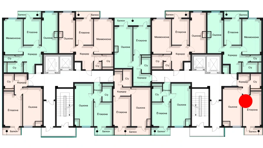 1-xonali xonadon 49.9 m²  5/12 qavat | SPUTNIK AVENUE Turar-joy majmuasi