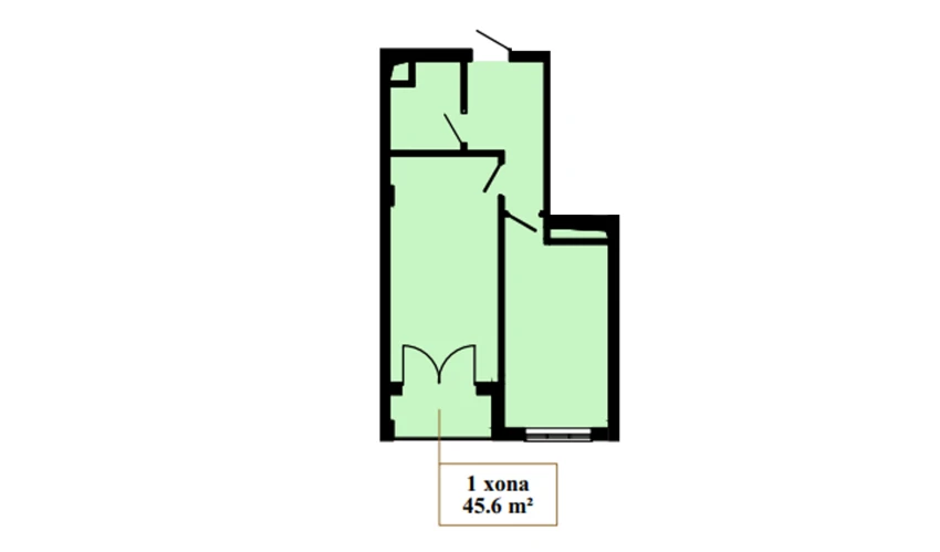 1-комнатная квартира 45.6 м²  10/16 этаж | Жилой комплекс Musaffo