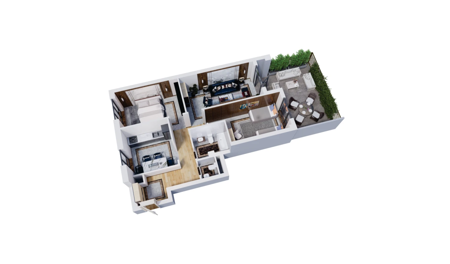 3-комн. квартира 116.74 м²  3/16 этаж | Жилой комплекс Musaffo
