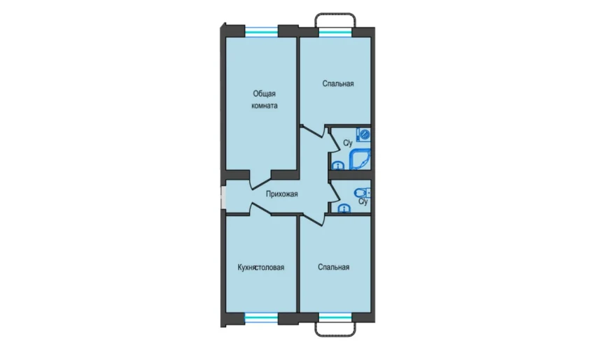 3-xonali xonadon 69 m²  2/5 qavat | Shahri Kitob City Turar-joy majmuasi