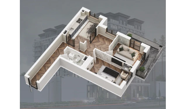3-комнатная квартира 65.2 м²  11/12 этаж | Жилой комплекс Bunyodobod