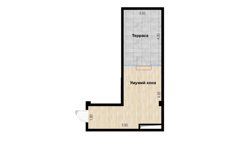 1-комнатная квартира 57.56 м²  7/7 этаж | Жилой комплекс Bochka Resort