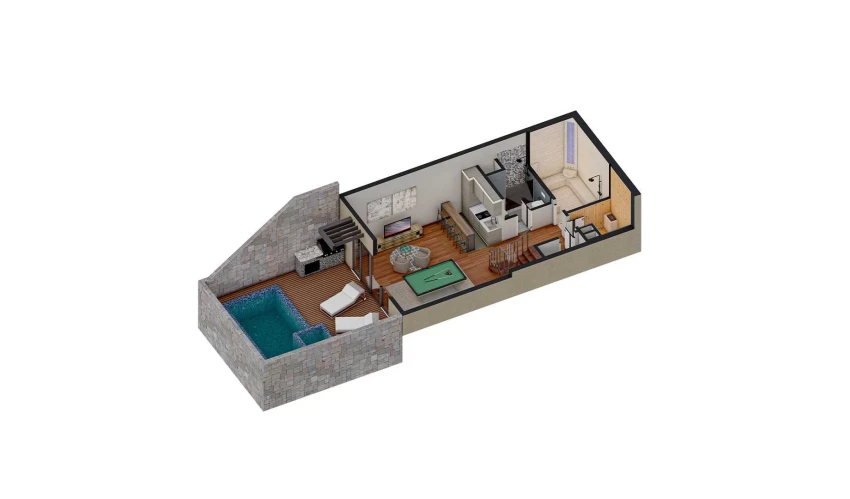 5-xonali xonadon 217.59 m²  1/1 qavat | TUSHLAR VODIYSI Turar-joy majmuasi