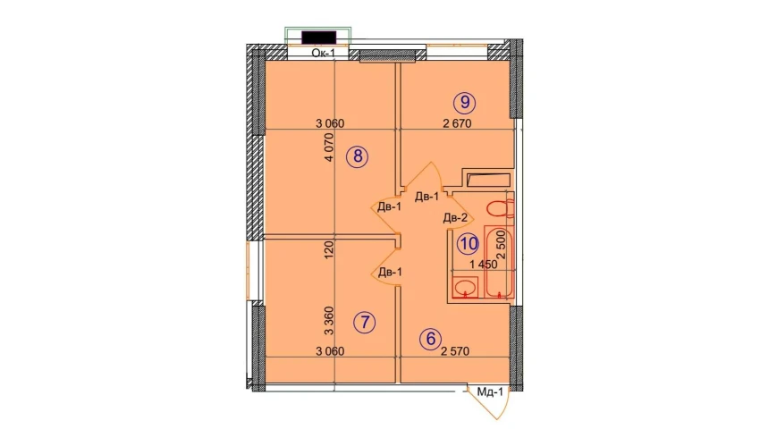 2-комнатная квартира 43.9 м²  8/9 этаж | Жилой комплекс Uchtepa Avenue
