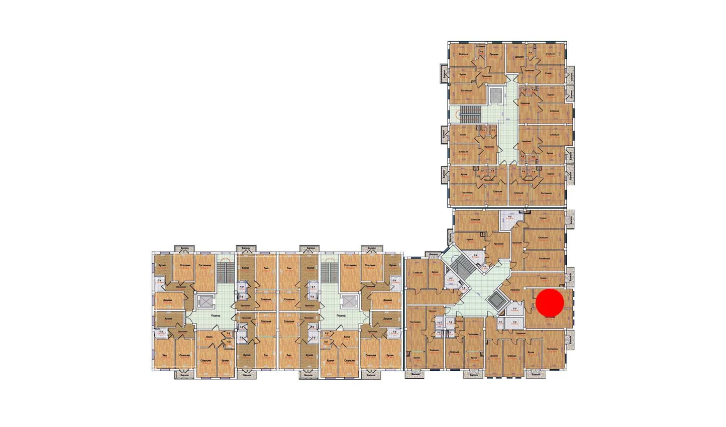 2-xonali xonadon 68.7 m²  7/9 qavat | MBG Turar-joy majmuasi