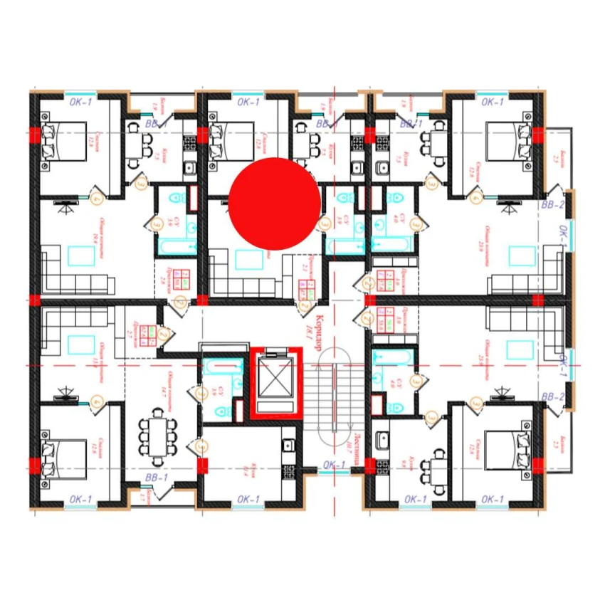 2-комн. квартира 47.5 м²  2/9 этаж | Жилой комплекс CHINARA PARK