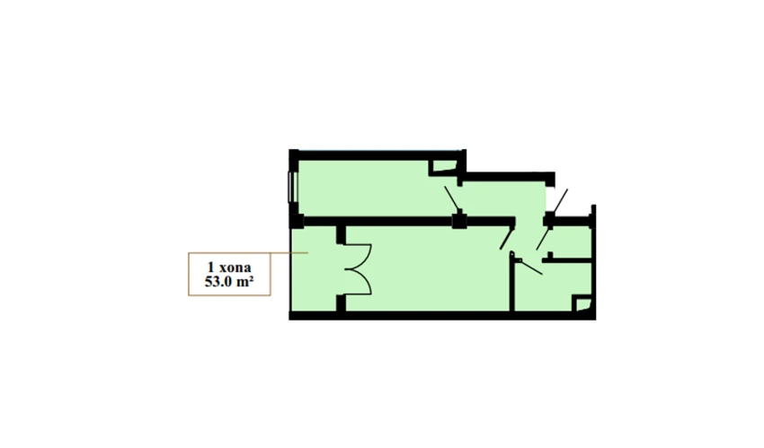 1-комнатная квартира 52.96 м²  15/16 этаж | Жилой комплекс Musaffo