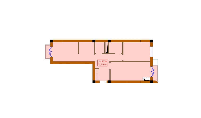 2-комнатная квартира 75.8 м²  4/10 этаж | Жилой комплекс Aviasozlar Plaza