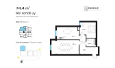 2-комн. квартира 74.4 м²  8/10 этаж | Жилой комплекс BRIDGE