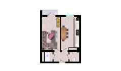 1-xonali xonadon 42.8 m²  5/10 qavat | Ko'kcha-Oqtepa Turar-joy majmuasi