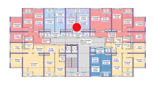 2-xonali xonadon 52.06 m²  3/16 qavat | ELITE ECO CITY Turar-joy majmuasi