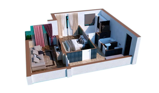 2-комнатная квартира 77.6 м²  3/9 этаж | Жилой комплекс Orzular