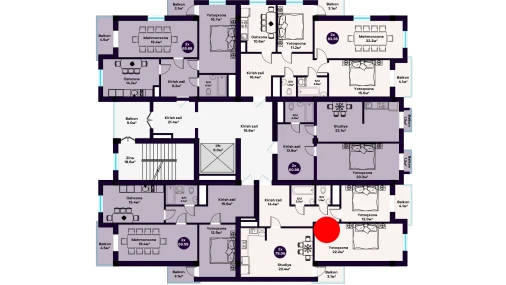 2-комнатная квартира 79.06 м²  9/11 этаж | Жилой комплекс BIBISHOX