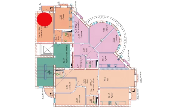 1-xonali xonadon 49.34 m²  6/10 qavat | Samarqand Park Avenue Turar-joy majmuasi