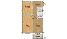 2-комн. квартира 45.5 м²  4/6 этаж | Жилой комплекс MBG