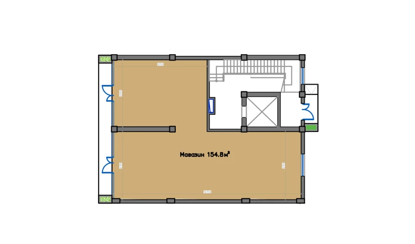 1-xonali xonadon 154.8 m²  1/13 qavat | ORZU SAROYI Turar-joy majmuasi