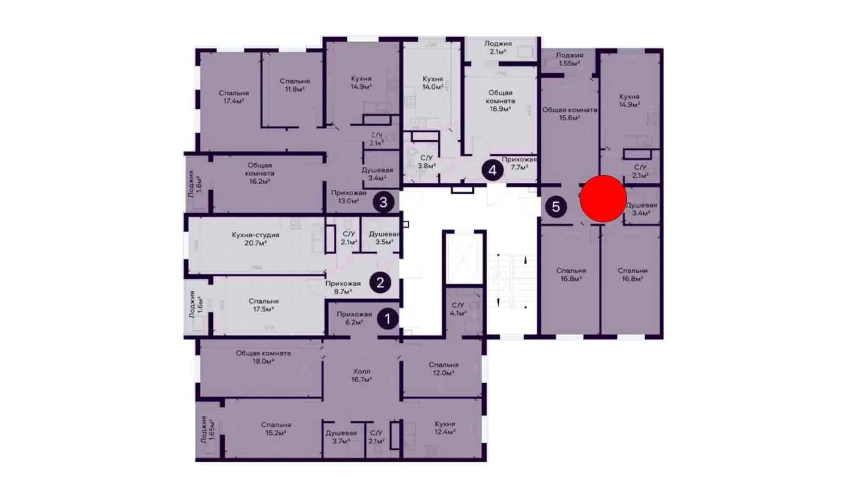 3-комнатная квартира 81.35 м²  2/9 этаж | Жилой комплекс SOHIL BO'YI ANDIJON