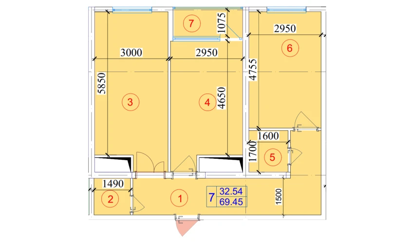 3-комнатная квартира 69.45 м²  13/16 этаж | Жилой комплекс ELITE ECO CITY