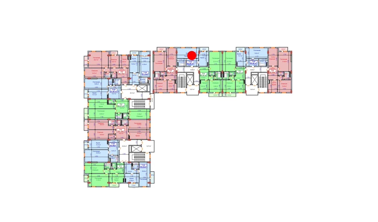 1-комн. квартира 45.96 м²  4/9 этаж | Жилой комплекс SHAYX-UL OLAM