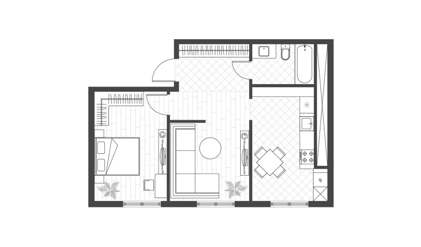 2-комнатная квартира 52 м²  12/14 этаж | Жилой комплекс PARVOZ