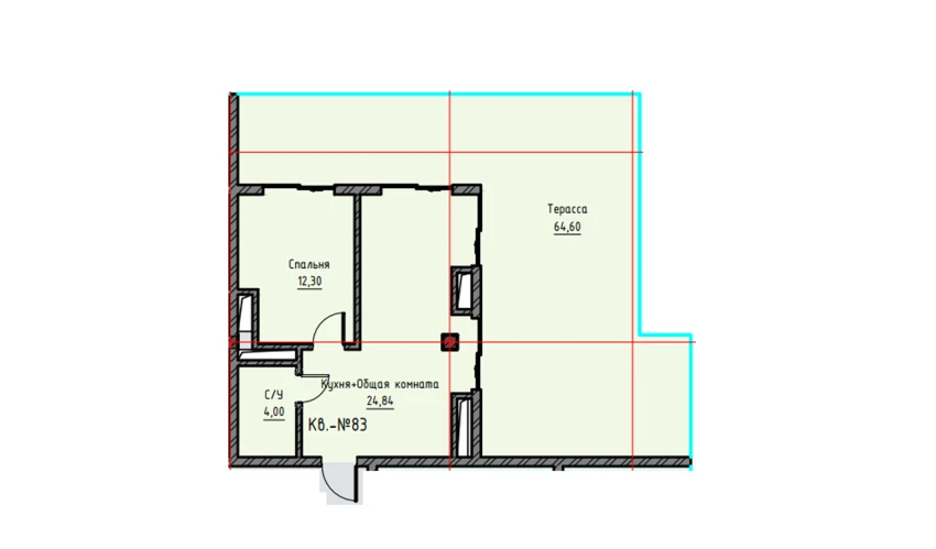 1-комнатная квартира 105.74 м²  9/9 этаж | Жилой комплекс UCHTEPA CITY