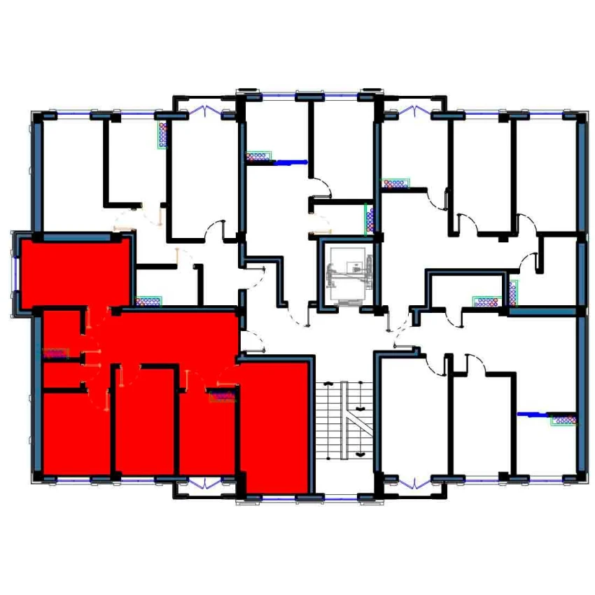 4-xonali xonadon 92 m²  7/9 qavat | FLORYA RESIDENCE Turar-joy majmuasi