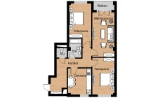 3-xonali xonadon 82 m²  10/16 qavat | Musaffo Turar-joy majmuasi