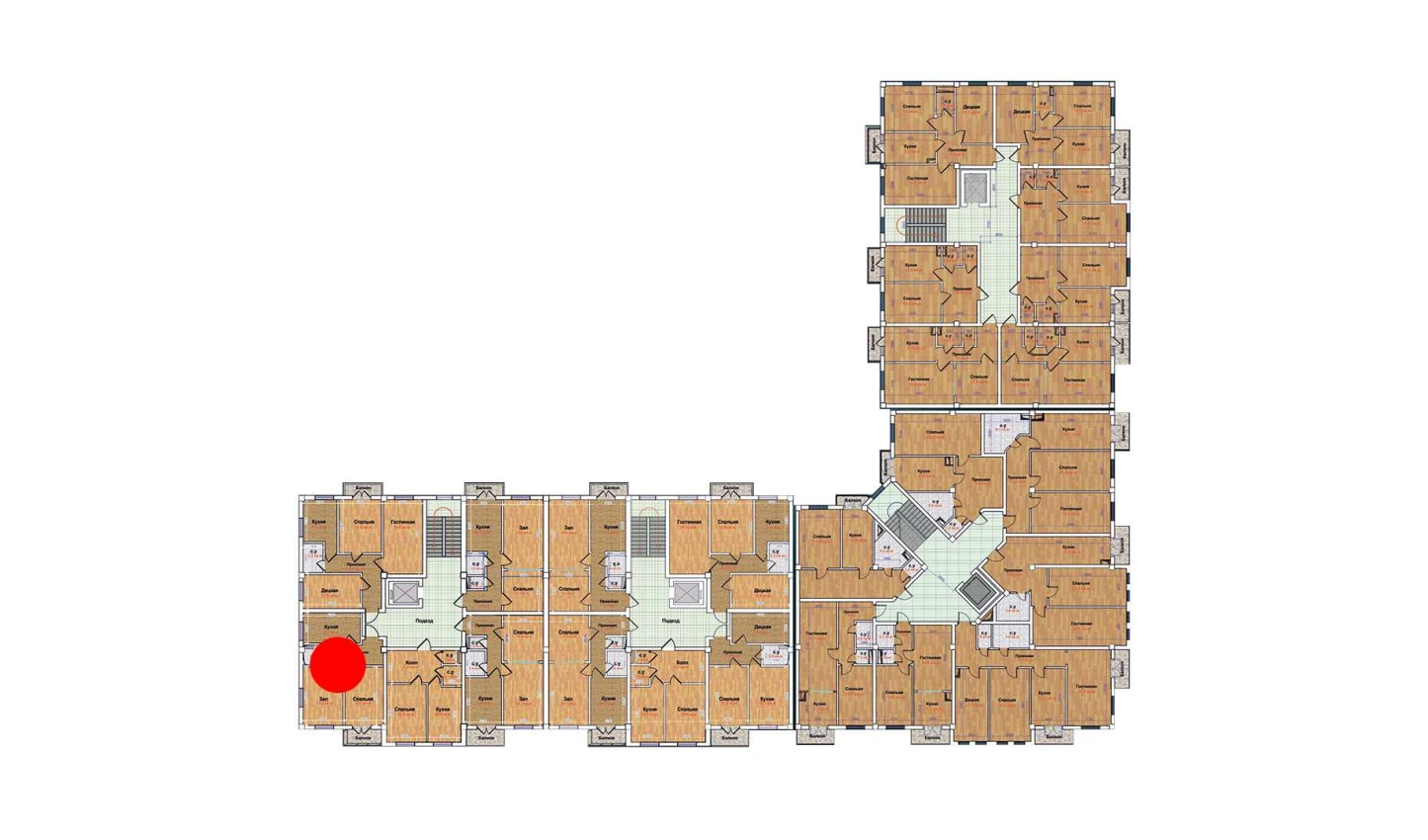 2-xonali xonadon 47.9 m²  4/9 qavat | MBG Turar-joy majmuasi