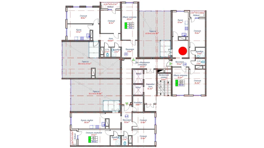 2-xonali xonadon 83.5 m²  16/16 qavat | Crystal Avenue Turar-joy majmuasi