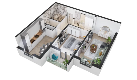 2-комнатная квартира 57.8 м²  11/16 этаж | Жилой комплекс TRINITY