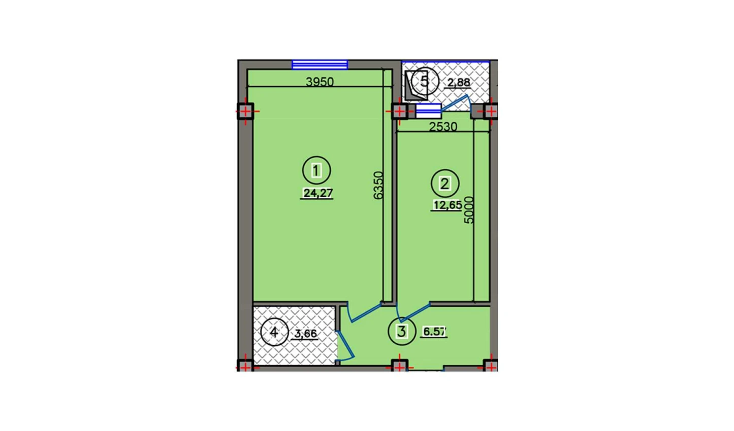 2-комн. квартира 50.03 м²  3/10 этаж | Жилой комплекс Qibray City