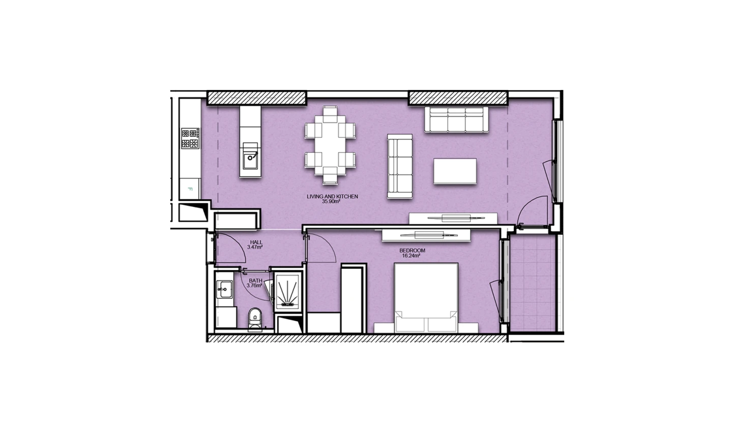 2-xonali xonadon 65 m²  7/23 qavat | Resim Taşkent Turar-joy majmuasi