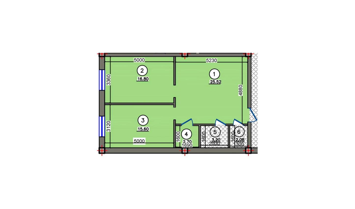 2-комн. квартира 65.9 м²  1/10 этаж | Жилой комплекс Qibray City