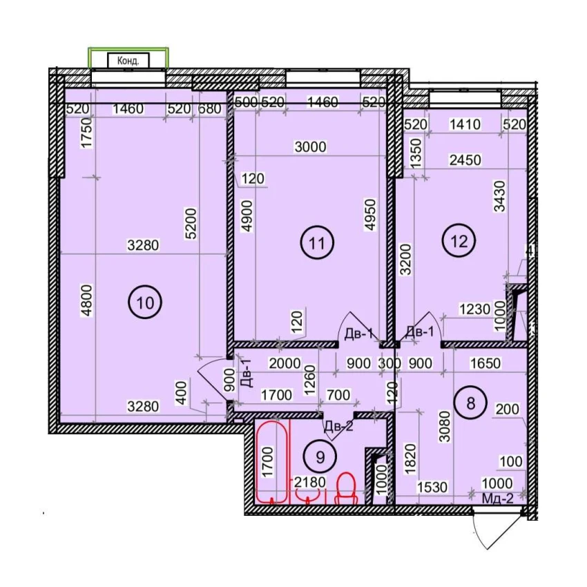 2-комн. квартира 68.6 м²  6/9 этаж | Жилой комплекс Uchtepa Avenue