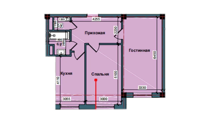 2-xonali xonadon 68.1 m²  2/10 qavat | NUR BARAKA Turar-joy majmuasi