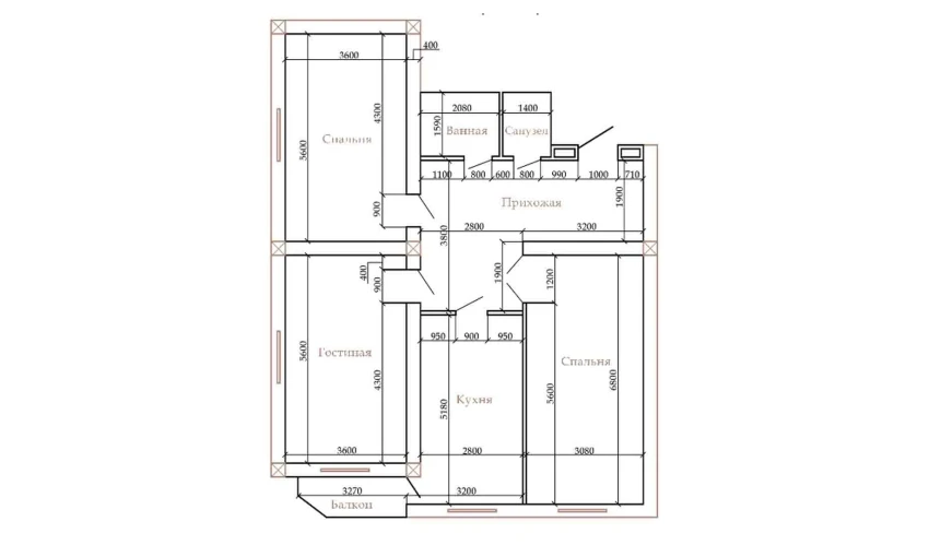 3-комнатная квартира 124.8 м²  8/10 этаж | Жилой комплекс AZAMATOV GROUP