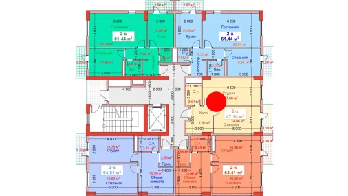 2-комнатная квартира 47.14 м²  8/8 этаж | Жилой комплекс CAPITAL AVENUE