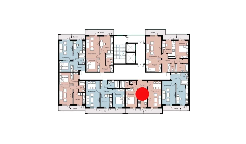 2-xonali xonadon 49.7 m²  2/16 qavat | SOKIN DIYOR Turar-joy majmuasi