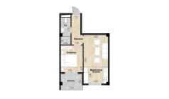 1-xonali xonadon 40.39 m²  6/7 qavat | Bochka Resort Turar-joy majmuasi