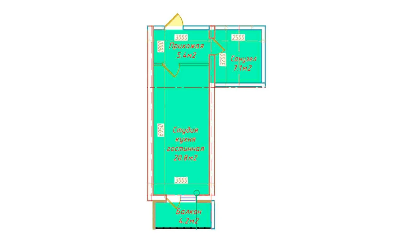 1-комн. квартира 37.5 м² 3/16 этаж | Жилой комплекс DO'MBIROBOD RESIDENCE 1-комн. квартира 37.5 м² 3/16 этаж | Жилой комплекс DO'MBIROBOD RESIDENCE