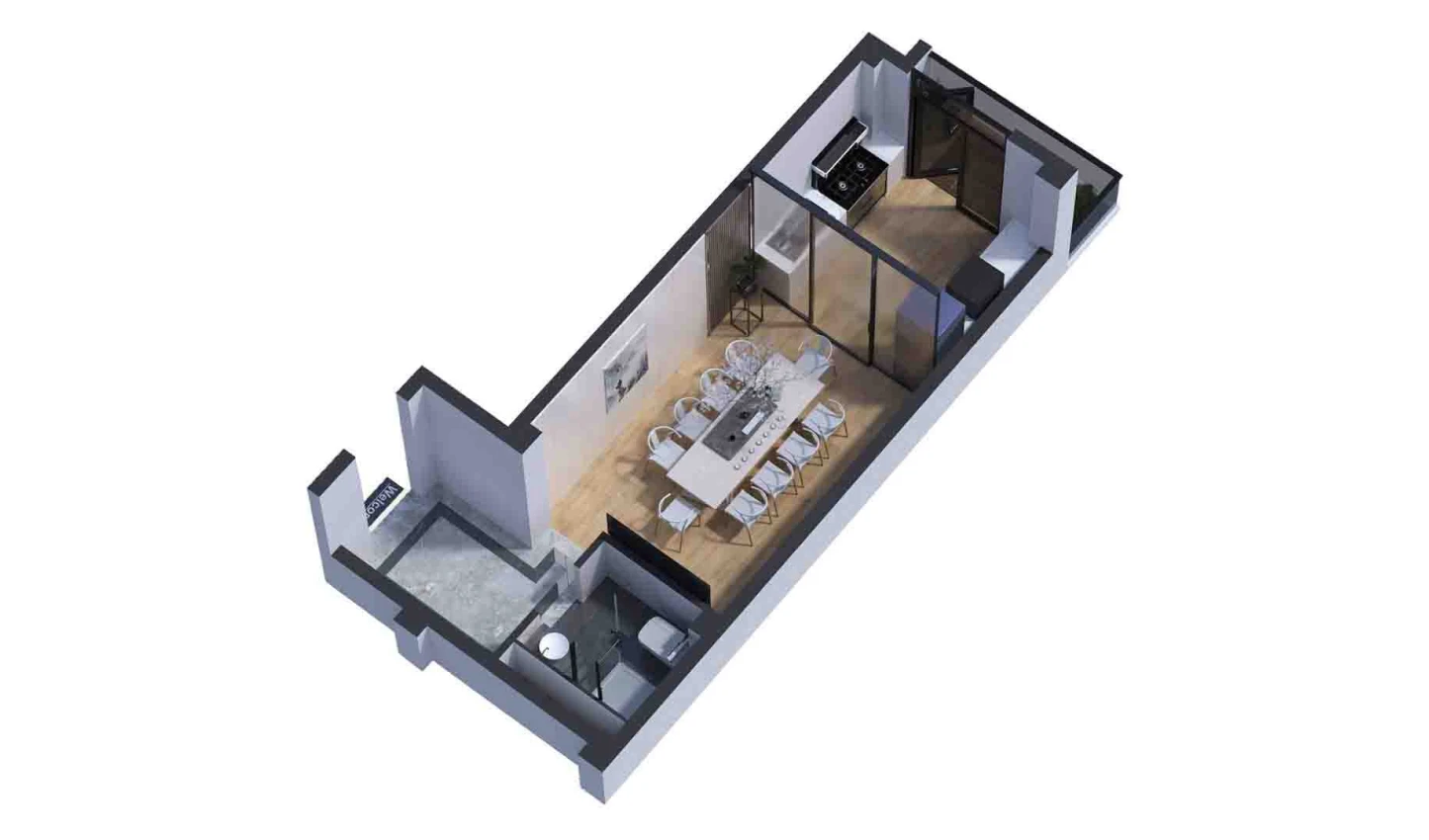 1-xonali xonadon 33.02 m²  6/7 qavat | Bochka Resort Turar-joy majmuasi