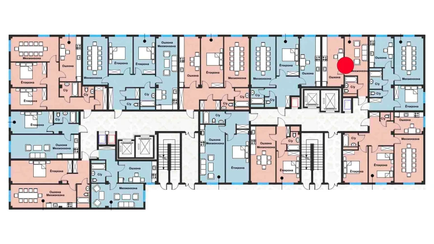 1-комн. квартира 75.73 м²  1/12 этаж | Жилой комплекс Zangota City 1 -ETAP