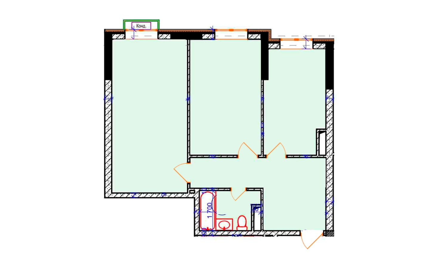2-xonali xonadon 65 m²  4/9 qavat | Uchtepa Avenue Turar-joy majmuasi