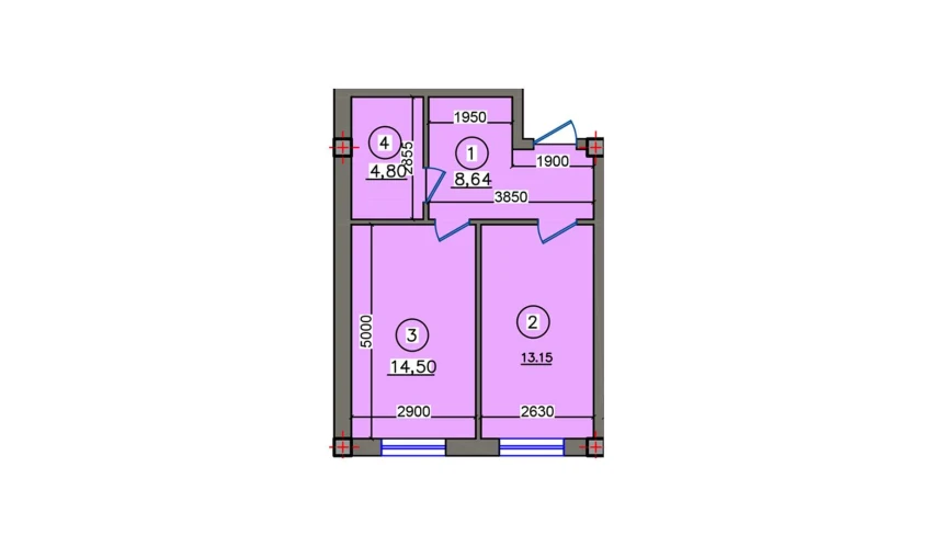 4-комнатная квартира 41.09 м²  1/10 этаж | Жилой комплекс Qibray City