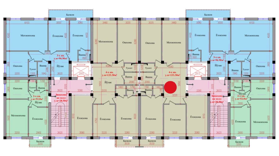 4-комн. квартира 133.3 м²  8/8 этаж | Жилой комплекс Saxro