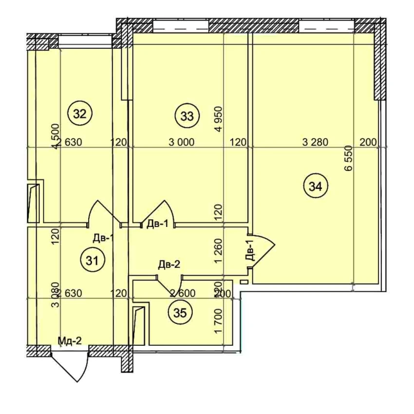 2-xonali xonadon 67.1 m²  5/9 qavat | Uchtepa Avenue Turar-joy majmuasi