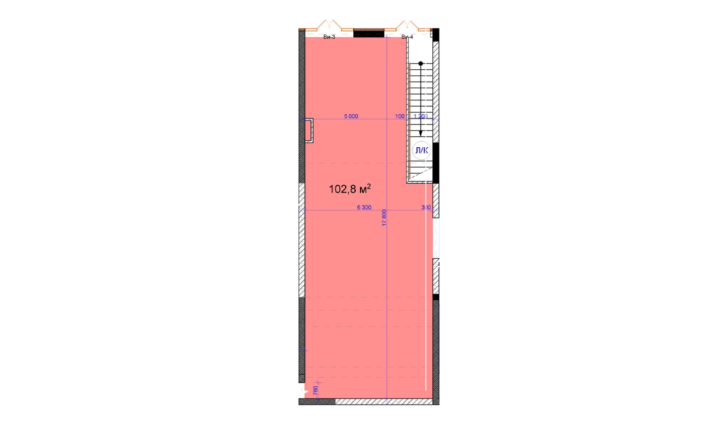1-xonali xonadon 102.8 m²  1/9 qavat | Uchtepa Avenue Turar-joy majmuasi