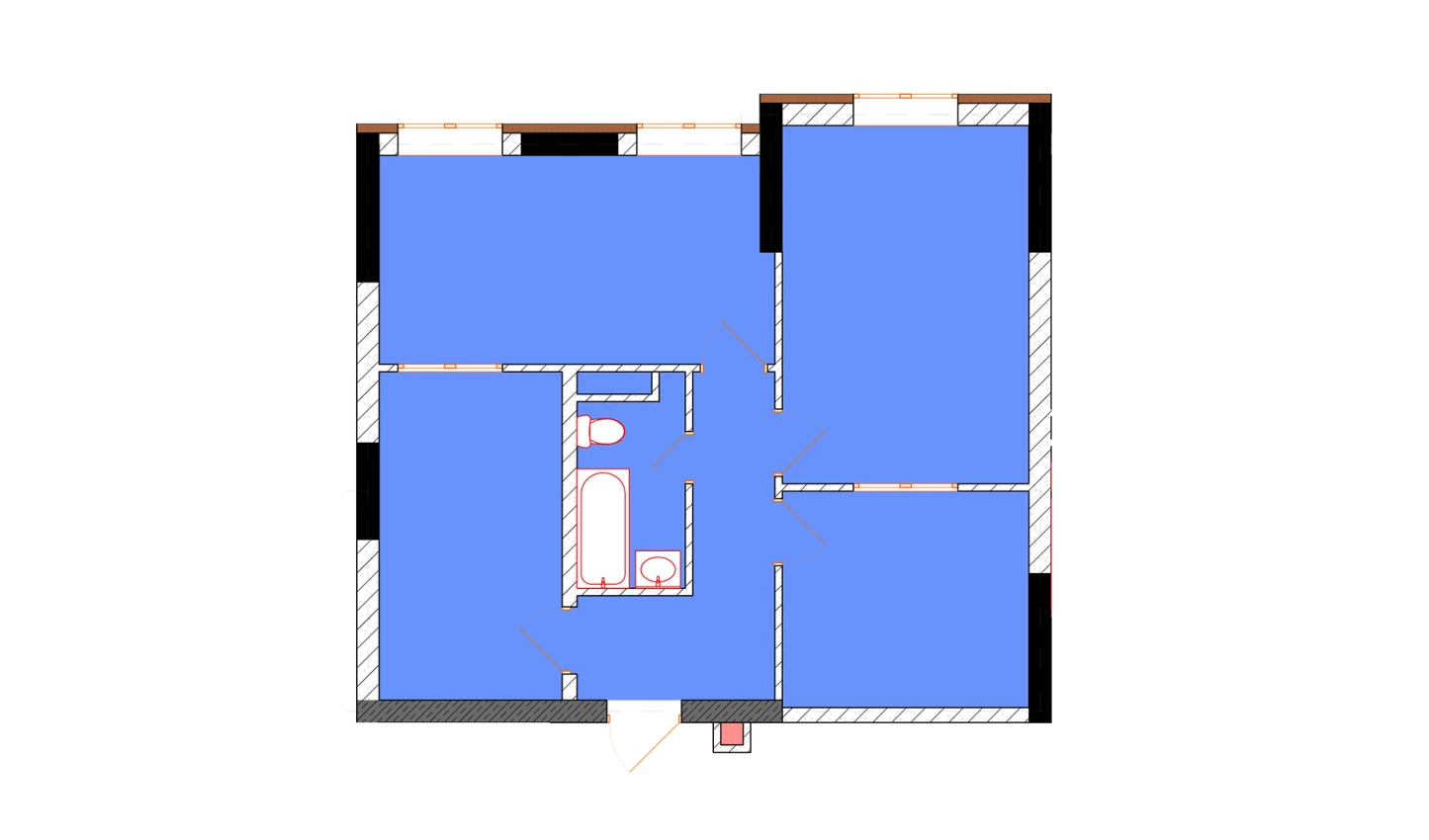 2-xonali xonadon 64.8 m²  6/9 qavat | Uchtepa Avenue Turar-joy majmuasi