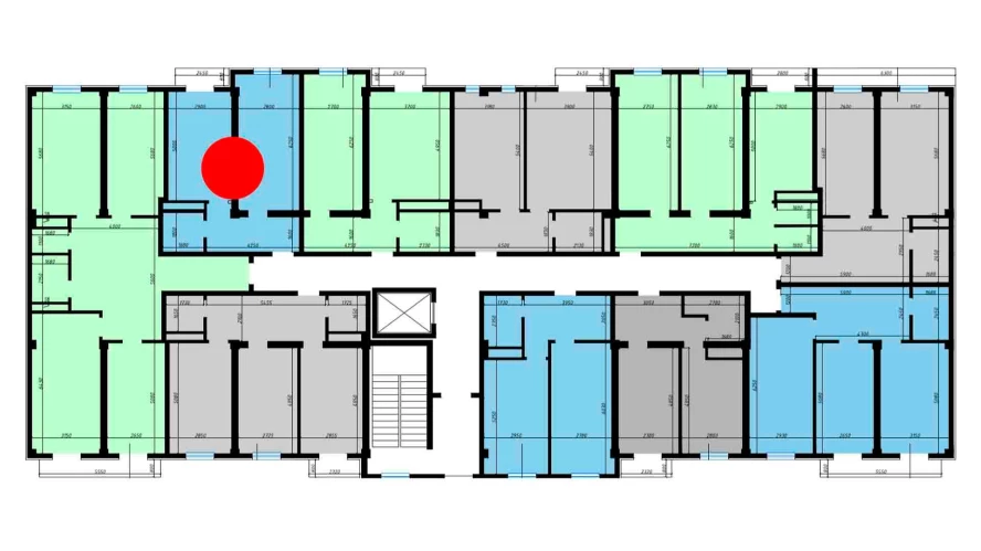 1-xonali xonadon 45.03 m²  5/10 qavat | Ko'kcha-Oqtepa Turar-joy majmuasi